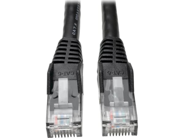 Eaton Tripp Lite Series Cat6 Gigabit Snagless Molded (UTP) Ethernet Cable (RJ45 M/M), PoE, Black, 50 ft. (15.24 m) - Patch-kabel - RJ-45 (hane) till