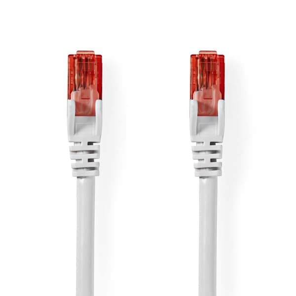 Nedis CAT6 Nätverkskabel | RJ45 hane | RJ45 hane | U/UTP | 0.25 m | Rund | PVC | Vit | Label