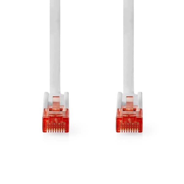Nedis CAT6 Nätverkskabel | RJ45 hane | RJ45 hane | U/UTP | 0.50 m | Rund | PVC | Vit | Label