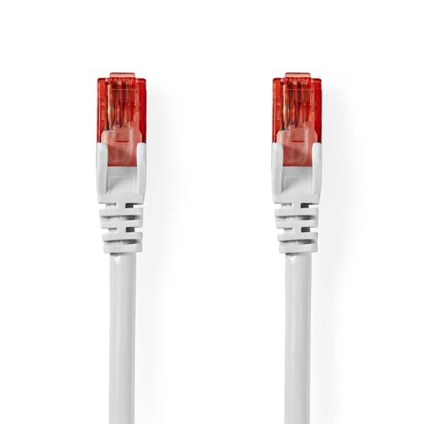 Nedis CAT6 Nätverkskabel | RJ45 hane | RJ45 hane | U/UTP | 0.50 m | Rund | PVC | Vit | Label