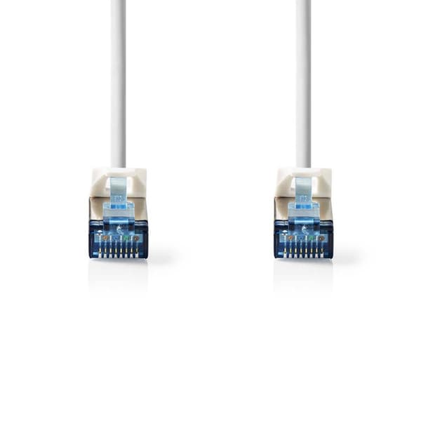Nedis CAT6a verkkokaapeli | S/FTP | RJ45 uros | RJ45 uros | 1.00 m | Snagless | Pyöreä | LSZH | Valkoinen | Label