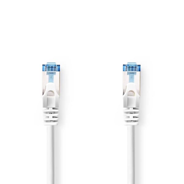 Nedis CAT6a verkkokaapeli | S/FTP | RJ45 uros | RJ45 uros | 1.00 m | Snagless | Pyöreä | LSZH | Valkoinen | Label