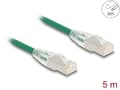Miniatyrbilde 3 av 3: Delock - Nettverkskabel - RJ-45 (hann) til RJ-45 (hann) - 5 m - 4.9 mm - U/FTP - CAT 6a - halogenfri, slank, curved latch - grønn