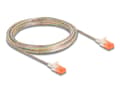 Miniatyrbild 2 av 3: Delock - Nätverkskabel - RJ-45 (hane) till RJ-45 (hane) - 5 m - 3.5 mm - UTP - CAT 6a - hakfri, slim - transparent