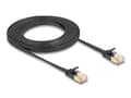 Miniatyrbild 2 av 3: Delock - Nätverkskabel - RJ-45 (hane) till RJ-45 (hane) - 3 m - U/FTP - CAT 7 (kabel)/CAT 6a (kontakter) - knutlös, platt, robust spärr - svart