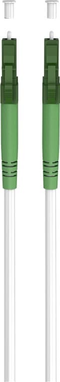 Goobay Lyslederkabel (FTTH), Singlemode (OS2) White, hvid (Simplex), 25 m fiberoptisk kabel, LC-APC (8°) stik > LC-APC (8°) stik, halogenfri kabelkapp