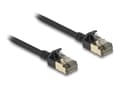 Miniatyrbilde 1 av 4: Delock - Nettverkskabel - RJ-45 (hann) til RJ-45 (hann) - 1 m - 4.5 mm - FTP - CAT 8.1 - halogenfri, uten hindringer, slank - svart