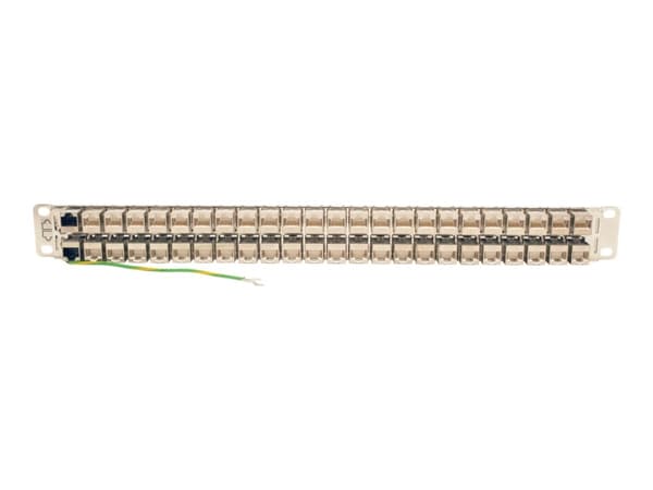 Eaton Tripp Lite Series 48-Port Cat6a Patch Panel Rackmount Shielded Feedthrough RJ45 1U - Koblingspanel - CAT 6a - STP - RJ-45 X 48 - 1U - 19" - TAA