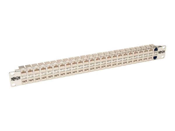 Eaton Tripp Lite Series 48-Port Cat6a Patch Panel Rackmount Shielded Feedthrough RJ45 1U - Koblingspanel - CAT 6a - STP - RJ-45 X 48 - 1U - 19" - TAA