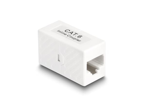 Delock adapter RJ45-jack till RJ45-jack Cat.6 UTP vit