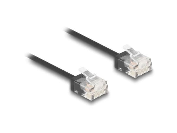 Delock - Koblingskabel - RJ-45 (hann) short til RJ-45 (hann) short - 30 cm - 2.6 mm - UTP - CAT 6 - formstøpt, ultra-slim - svart