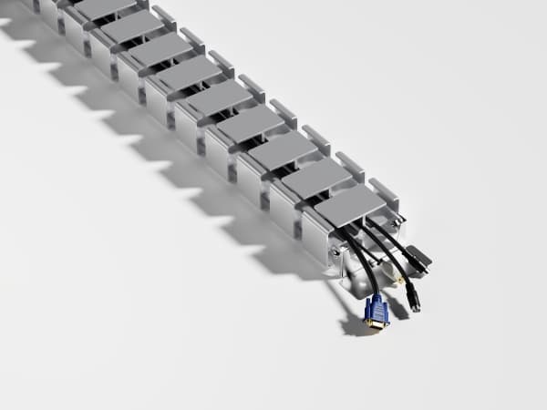 Equip 650860, Kabelstrømpe, Bord, ABS syntetisk, Aluminium, Grå