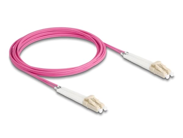 DeLOCK Optical Fiber Cable LC Duplex to LC Duplex Multi-mode OM4 angled 3 m, 3 m, OM4, LC, LC