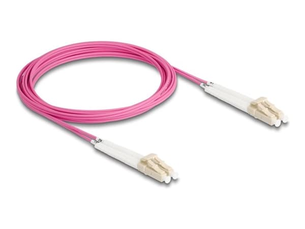 DeLOCK Optical Fiber Cable LC Duplex to LC Duplex Multi-mode OM4 angled 3 m, 3 m, OM4, LC, LC