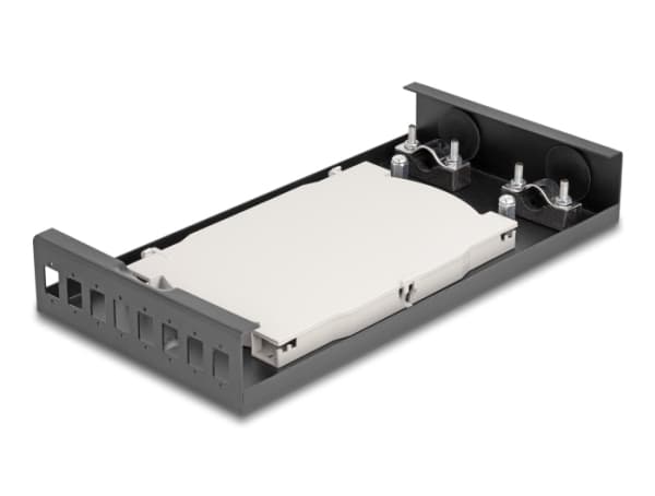 Delock - Spleiseboks for fiberoptikk - for SC simplex - veggmonterbar - svart - 8 porter
