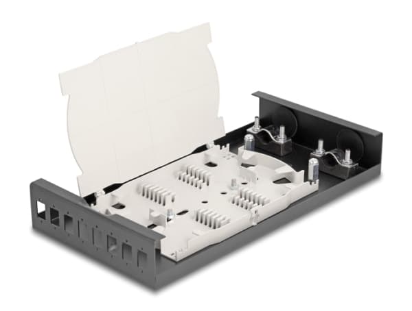 Delock - Spleiseboks for fiberoptikk - for SC simplex - veggmonterbar - svart - 8 porter