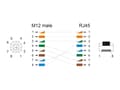Miniatyrbilde 4 av 5: Delock - Nettverkskabel - 8 pin M12-X (hann) til RJ-45 (hann) - 2 m - 6.8 mm - SF/UTP - uten hindringer - grønn