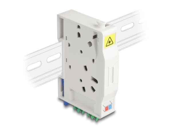 Delock fiberoptisk koblingsboks for DIN-skinne med skjøteholder og 2 x LC Duplex-kobling