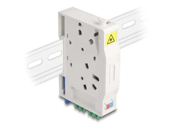 Delock fiberoptisk koblingsboks for DIN-skinne med skjøteholder og 2 x LC Duplex-kobling