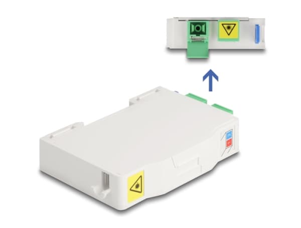 Delock fiberoptisk koblingsboks for DIN-skinne med skjøteholder og 2 x SC Simplex kobling