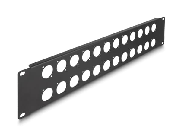 Delock - Kopplingspanel (tom) - D-typ - rackmontering - svart - 2U - 19" - 24 portar