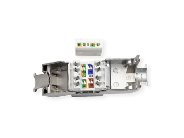 VALUE 21.99.1807, Flat, Sølv, RJ-45, Cat8, 0 - 70 °C, 14 mm