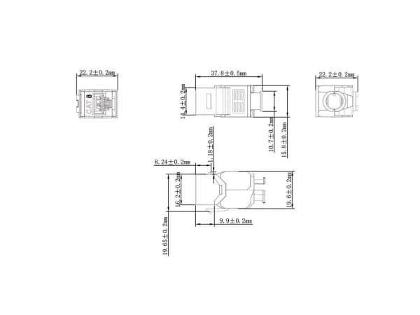VALUE 21.99.1807, Flat, Sølv, RJ-45, Cat8, 0 - 70 °C, 14 mm