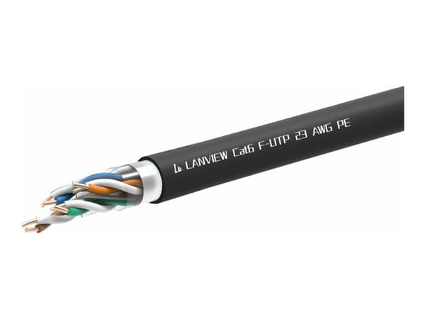 Lanview - Samlet kabel - 305 m - FTP - CAT 6 - halogenfri, utendørs - svart