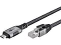 Miniatyrbild 3 av 5: Goobay 70697, USB C, RJ-45, 1,5 m, Svart, Silver