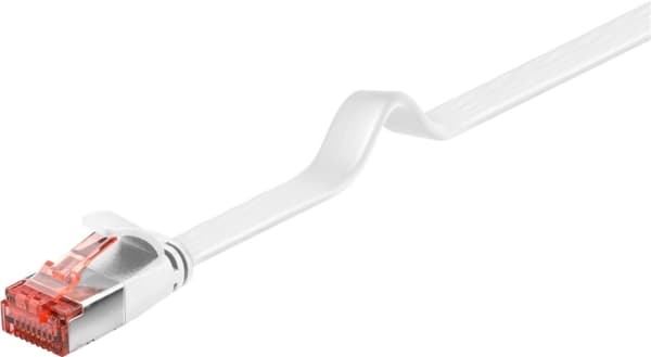 Goobay CAT 6 flat patchkabel, U/FTP, hvit kobberleder (CU), 1 m