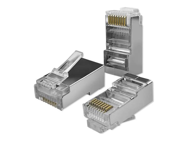 Qoltec - Nätverkskontakt - RJ-45 (hane) - FTP - CAT 6 - silver (paket om 100)