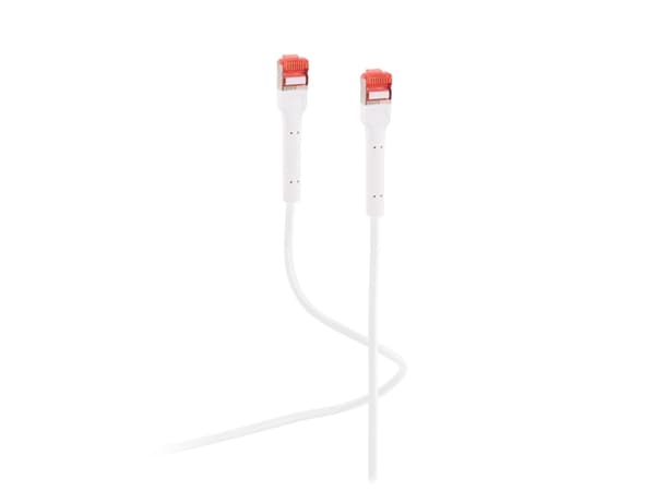 Flexline ® patchkabel Kat. 6A med bøybar plugg, U/FTP, hvit, 0,5m (FL31-29016)