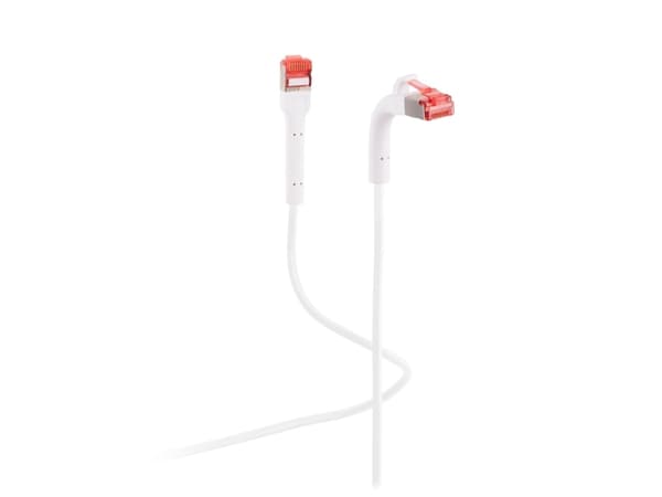 Flexline ® patchkabel Kat. 6A med bøybar plugg, U/FTP, hvit, 0,5m (FL31-29016)