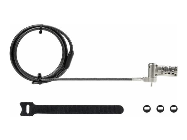 StarTech.com Universal Laptop Lock 6.6ft (2m), säkerhetskabel för bärbar dator kompatibel med Noble Wedge/Nano/K-Slot; nyckellös kombinationslåsnings