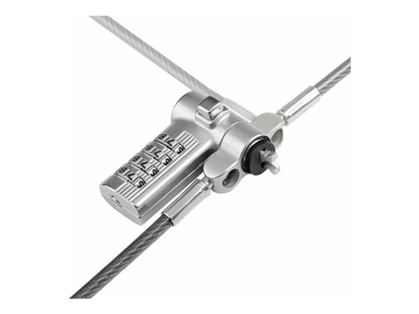 StarTech.com Universal Laptop Lock 6.6ft (2m), säkerhetskabel för bärbar dator kompatibel med Noble Wedge/Nano/K-Slot; nyckellös kombinationslåsnings