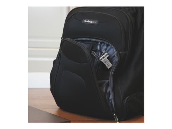 StarTech.com Universal Laptop Lock 6.6ft (2m), säkerhetskabel för bärbar dator kompatibel med Noble Wedge/Nano/K-Slot; nyckellös kombinationslåsnings