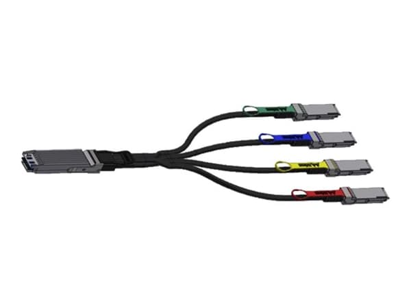 NVIDIA LinkX - 800GBase-CU til 200GBase-CU Direct Attach Splitter-kabel - OSFP til QSFP112 - 2 m - Passiv, IB Dual Port NDR