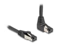 Miniatyrbilde 2 av 4: Delock - Koblingskabel - RJ-45 (hann) nedvinklet til RJ-45 (hann) straight, snagless - 1 m - 6.2 mm - S/FTP - CAT 8.1 - halogenfri, formstøpt - svart