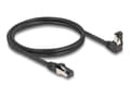 Miniatyrbilde 1 av 4: Delock - Koblingskabel - RJ-45 (hann) nedvinklet til RJ-45 (hann) straight, snagless - 1 m - 6.2 mm - S/FTP - CAT 8.1 - halogenfri, formstøpt - svart