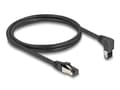 Miniatyrbilde 3 av 4: Delock - Nettverkskabel - RJ-45 (hann) oppvinklet til RJ-45 (hann) rett - 1 m - 6.2 mm - S/FTP - CAT 8.1 - uten hindringer, med støvel, halogenfri -