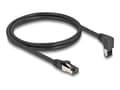 Miniatyrbilde 1 av 4: Delock - Nettverkskabel - RJ-45 (hann) oppvinklet til RJ-45 (hann) rett - 1 m - 6.2 mm - S/FTP - CAT 8.1 - uten hindringer, med støvel, halogenfri -