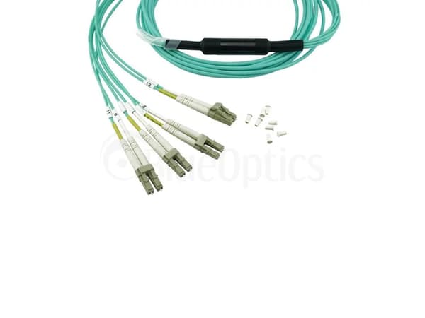 Yhteensopiva Lenovo A5UA BlueOptics kuituoptiikan katkaisukaapeli, MPO/UPC, 4xDuplex LC/UPC, 1 metri, monimuotokuitu G50/125µm, OM3, merkkikuitu, 3.0