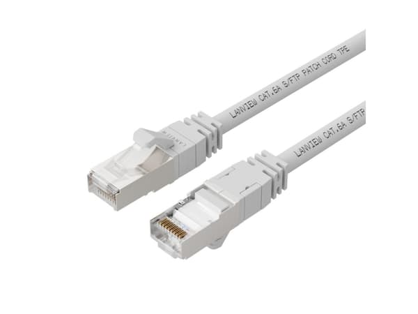Lanview SmartClick - Nätverkskabel - RJ-45 (hane) till RJ-45 (hane) - 1.5 m - 5 mm - S/FTP - CAT 6a - halogenfri, formpressad, hakfri, 10 Gigabit eth