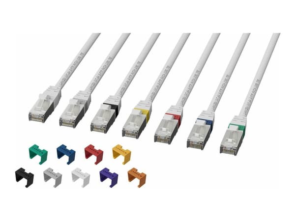 Lanview SmartClick - Nettverkskabel - RJ-45 (hann) til RJ-45 (hann) - 50 cm - 5 mm - S/FTP - CAT 6a - halogenfri, formstøpt, uten hindringer, 10 Giga
