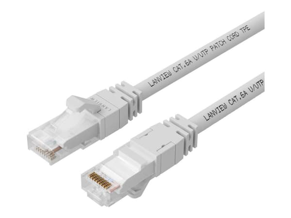 Lanview SmartClick - Nätverkskabel - RJ-45 (hane) till RJ-45 (hane) - 7.5 m - 5 mm - UTP - CAT 6a - halogenfri, formpressad, hakfri, 10 Gigabit ether