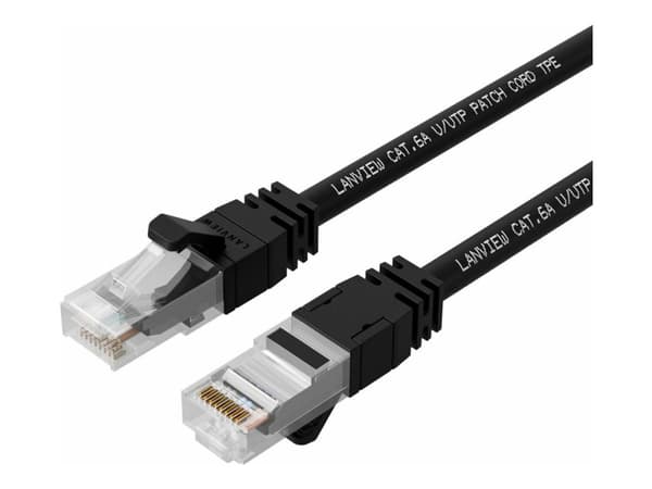 Lanview SmartClick - Nettverkskabel - RJ-45 (hann) til RJ-45 (hann) - 10 m - 5 mm - UTP - CAT 6a - halogenfri, formstøpt, uten hindringer, 10 Gigabit