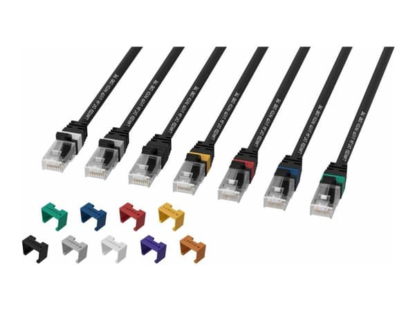 Lanview SmartClick - Nettverkskabel - RJ-45 (hann) til RJ-45 (hann) - 10 m - 5 mm - UTP - CAT 6a - halogenfri, formstøpt, uten hindringer, 10 Gigabit