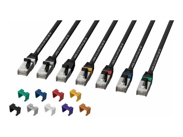 Lanview SmartClick - Nettverkskabel - RJ-45 (hann) til RJ-45 (hann) - 50 cm - 5 mm - S/FTP - CAT 6a - halogenfri, formstøpt, uten hindringer, 10 Giga