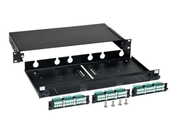 Eaton Tripp Lite Series 36-Port LC/LC Rackmount Fiber Enclosure Feed Through Patch Panel 1U - Koblingspanel - rackmonterbar - LC x 36 - svart - 1U -