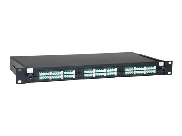 Eaton Tripp Lite Series 36-Port LC/LC Rackmount Fiber Enclosure Feed Through Patch Panel 1U - Koblingspanel - rackmonterbar - LC x 36 - svart - 1U -